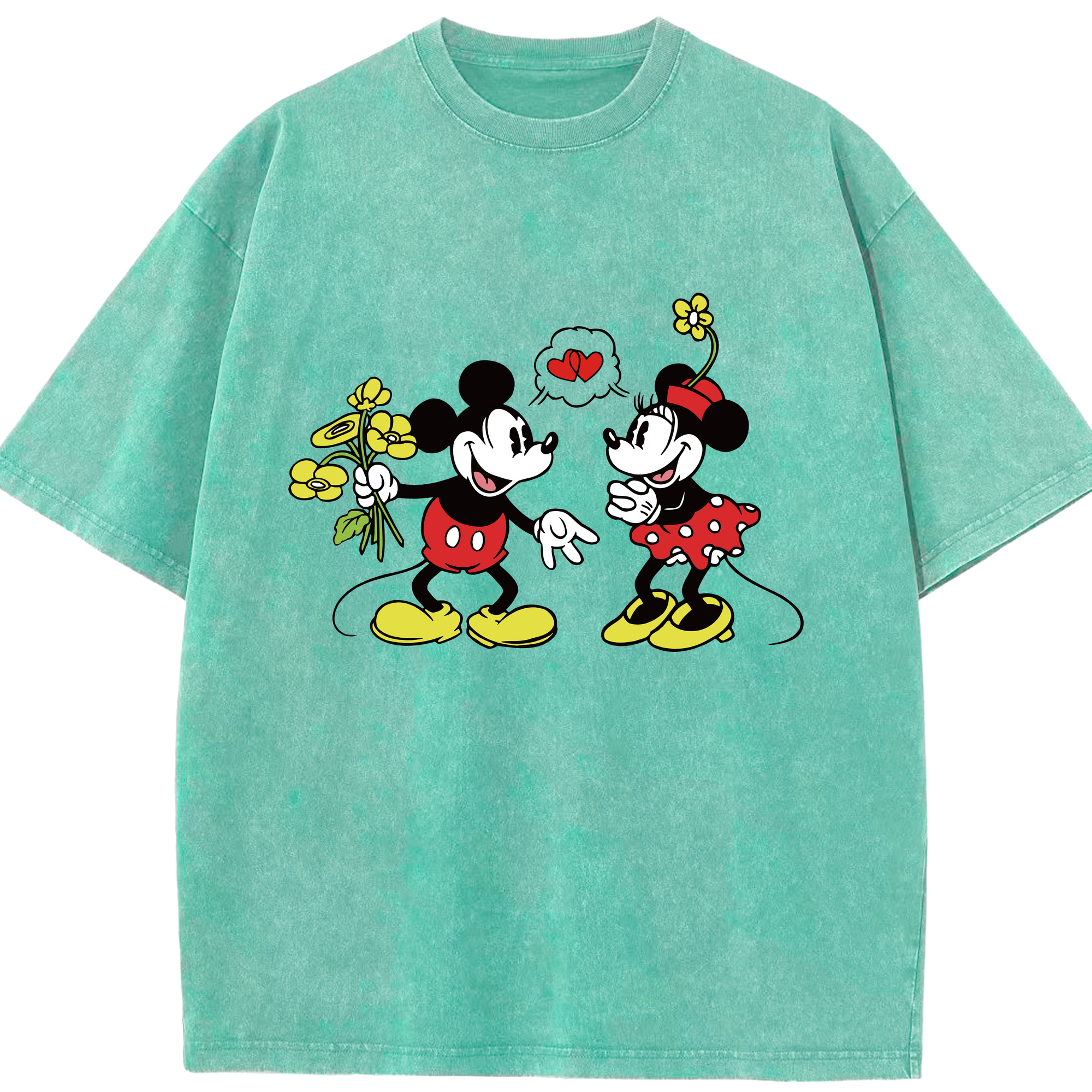 （画像用） ミッキーマウス Mickey Mouse 綿100% ヴィンテージ風 半袖Tシャツ（フロントプリント）